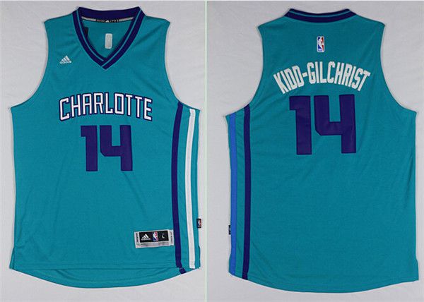 Men Charlotte Hornets 14 Michael Kidd-Gilchrist Green Throwback Stitched NBA Jersey